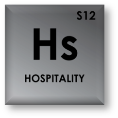 periodic table icon of hospitality