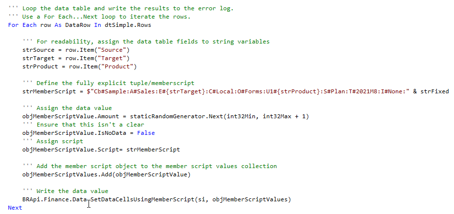 screenshot of code