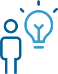 icon of person and lightbulb