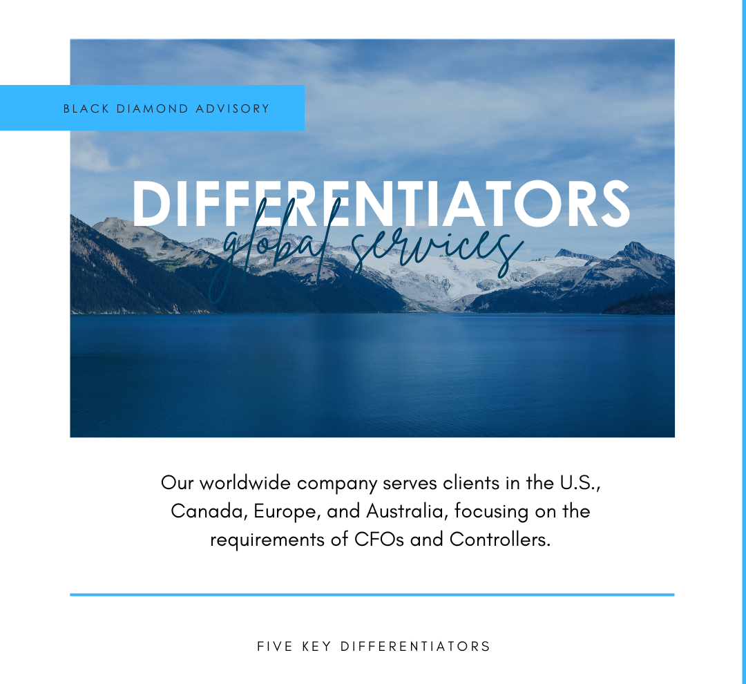 lake and mountains background with title global services