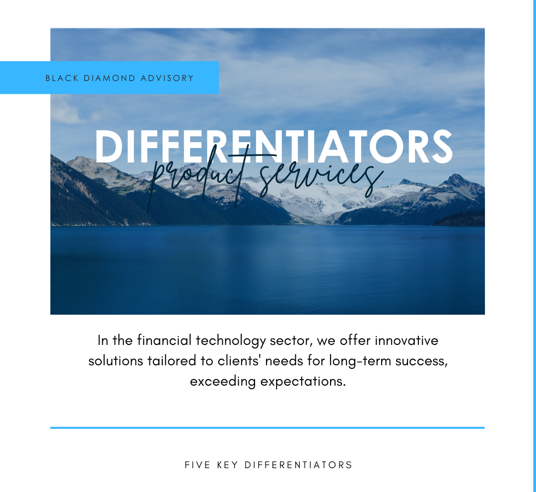 lake and mountains background with title product services differentiators