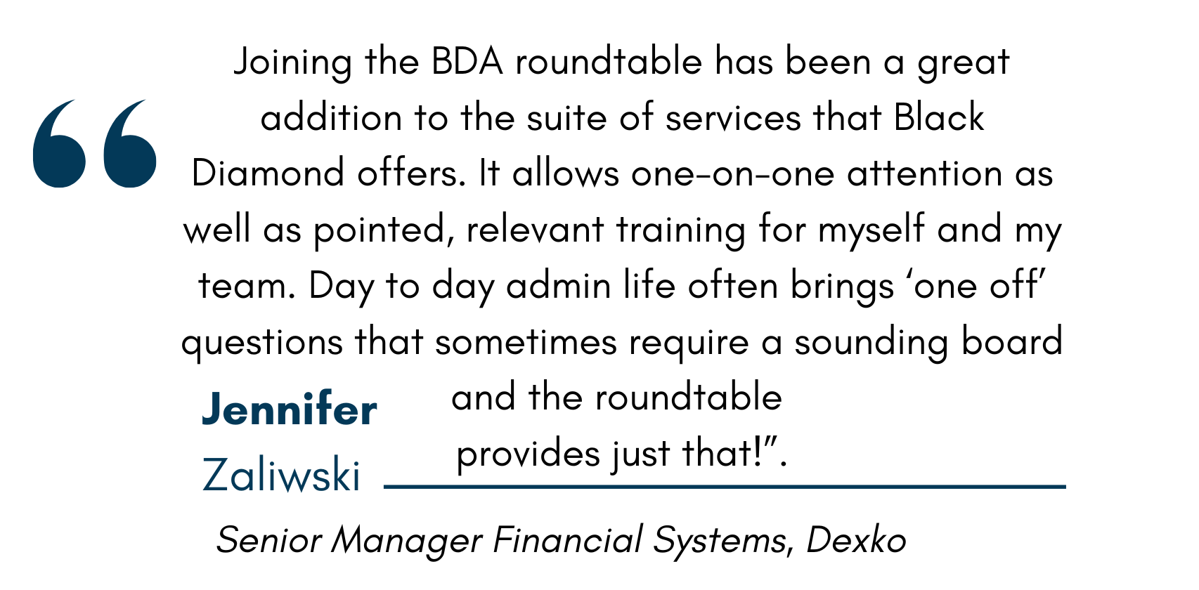 quote about bda services