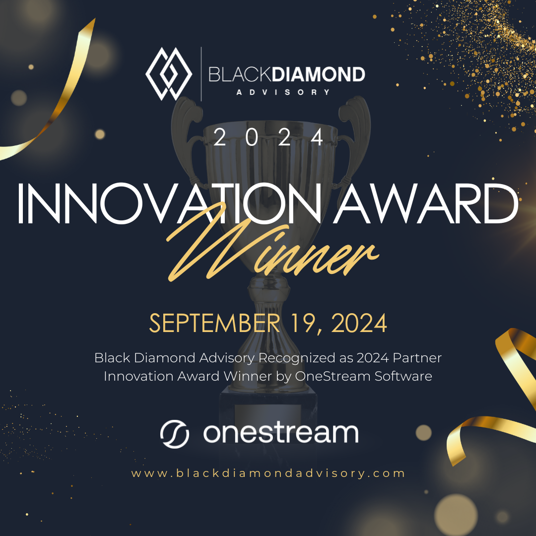trophy and golden confetti covered by title 2024 onestream innovation award winner